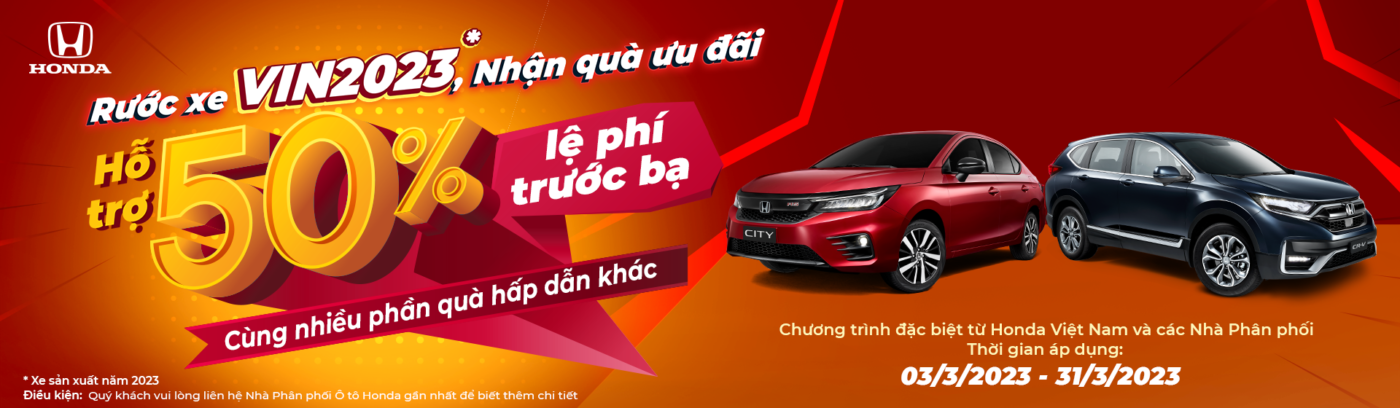 Honda Crv City giảm 50% Thuế Trước Bạ